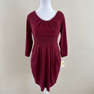 NWT - B. Darlin Wine Dress-  Large